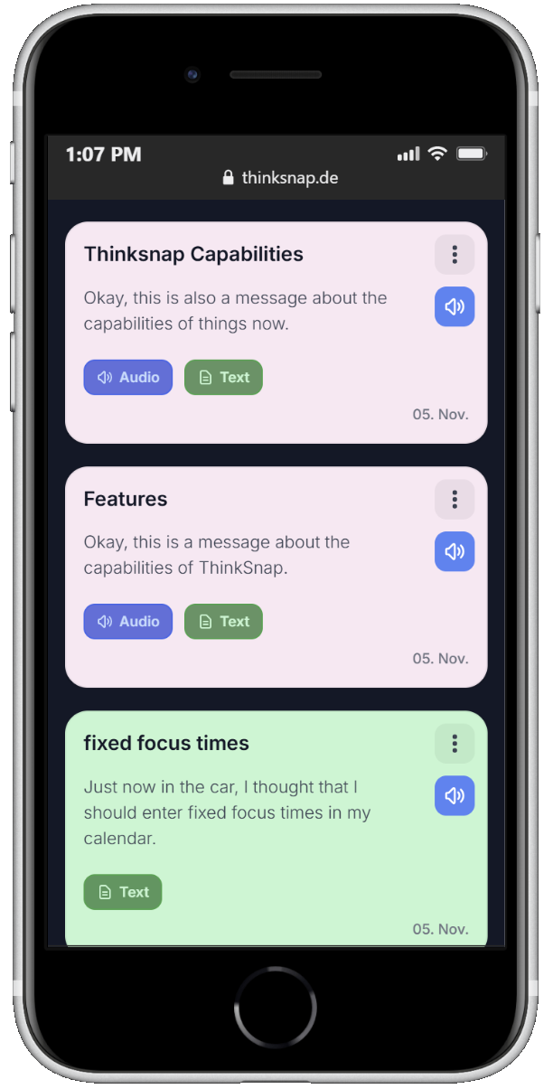ThinkSnap read-aloud feature