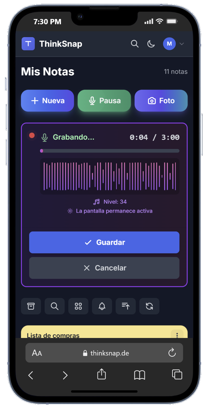 ThinkSnap app on smartphone
