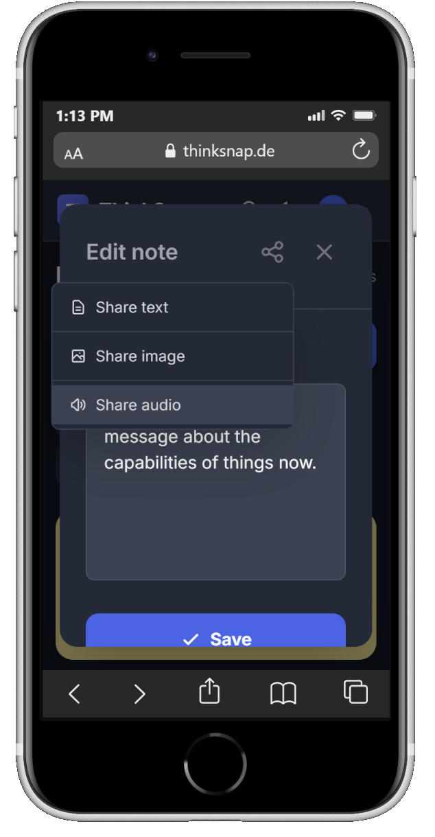 Функція поділення ThinkSnap